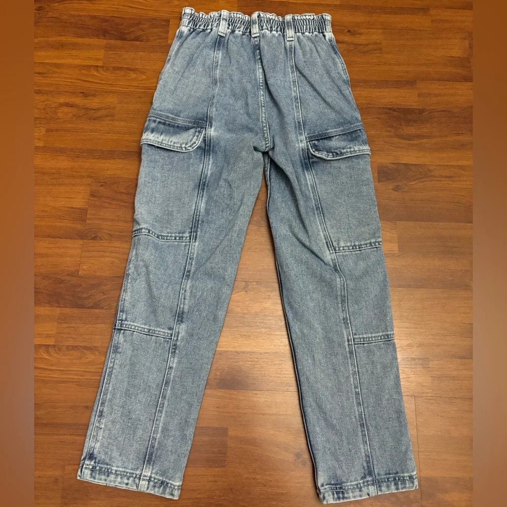 Pacsun Cargo Jeans Elastic Waist Tapered Leg Retro Utility Pants Size Small - Picture 11 of 11